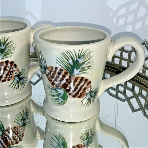 Dining 2 Pine Cone Coffee Cups Mugs Stoneware Dx Poshmark